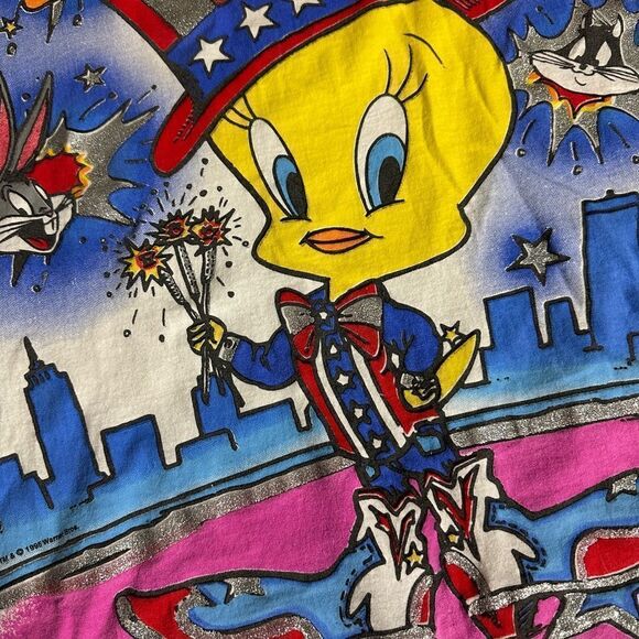 Vintage Looney Tunes Tweety Bird 90s Oversized Graphic T Shirt - Picture 8 of 11